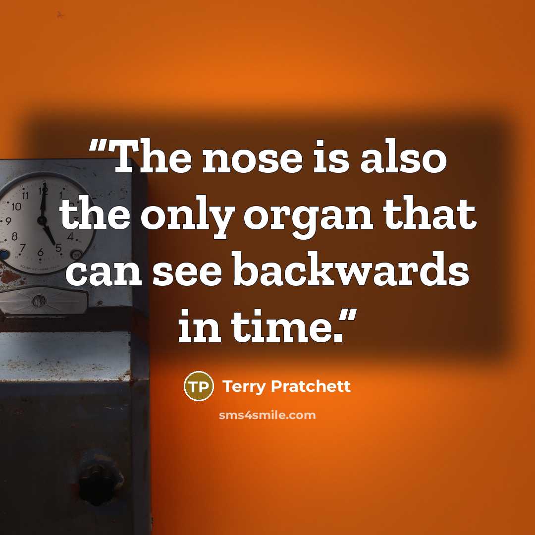 “The nose is also the only organ that can see backwards in time.” quote by Terry Pratchett