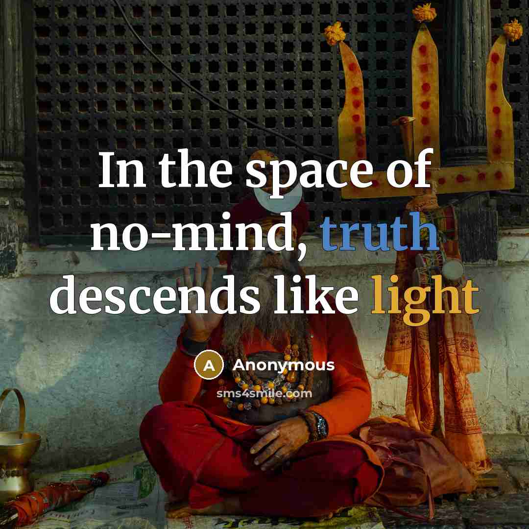 “In the space of no-mind, truth descends like light” quote by Anonymous