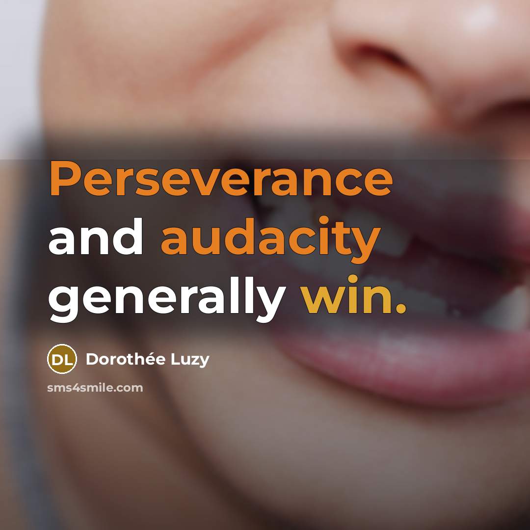 “Perseverance and audacity generally win.” quote by Dorothée Luzy