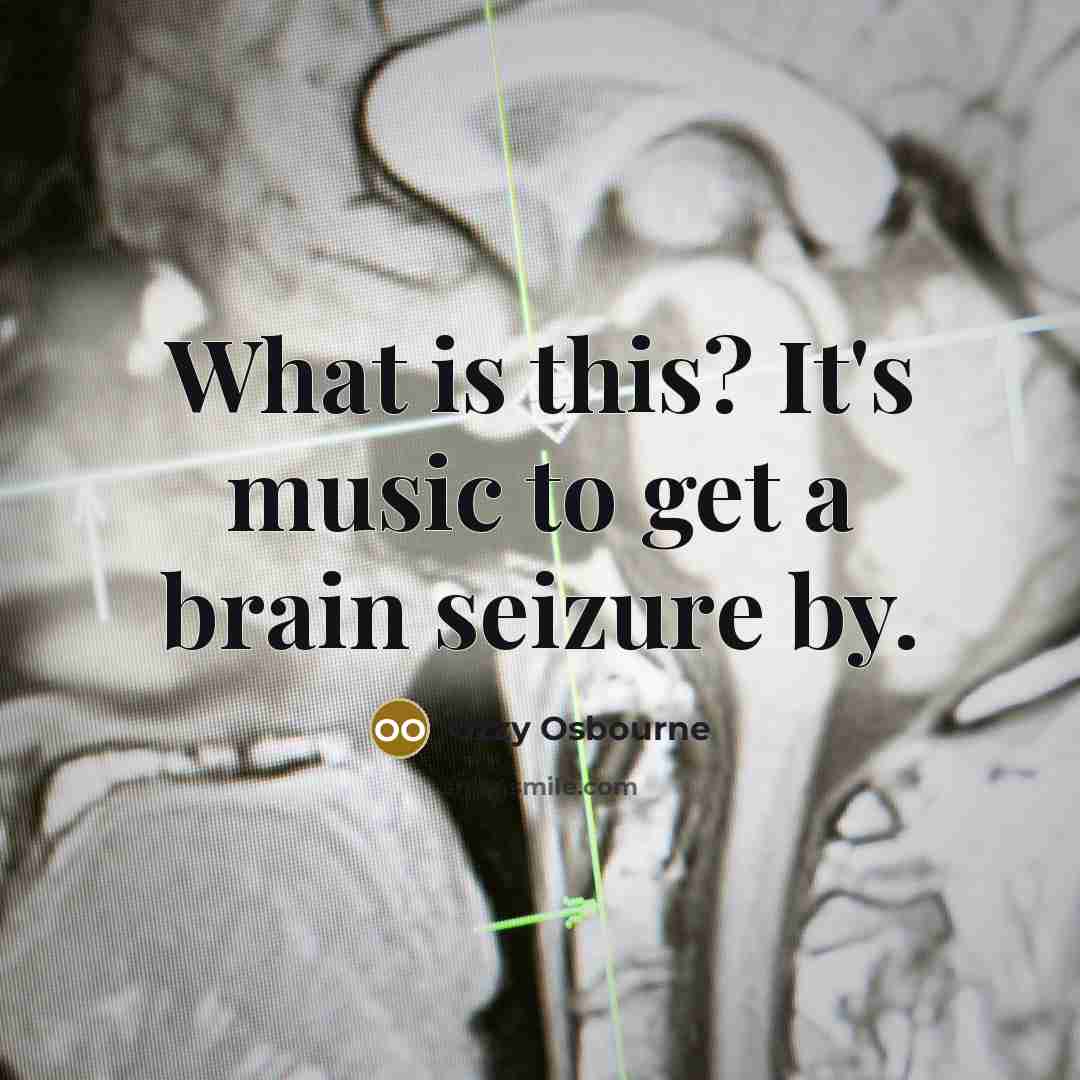 “What is this? It's music to get a brain seizure by.” quote by Ozzy Osbourne