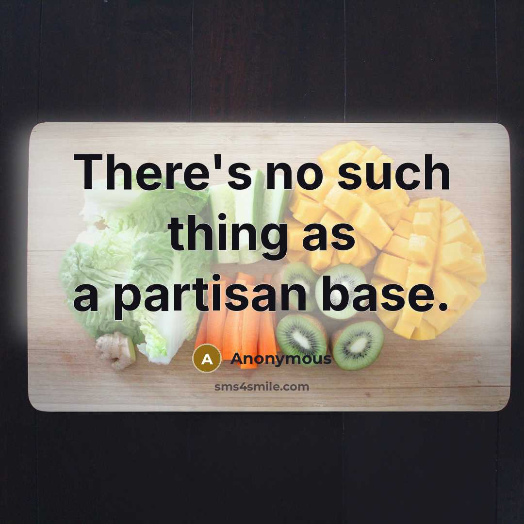 “There's no such thing as a partisan base.” quote by Anonymous
