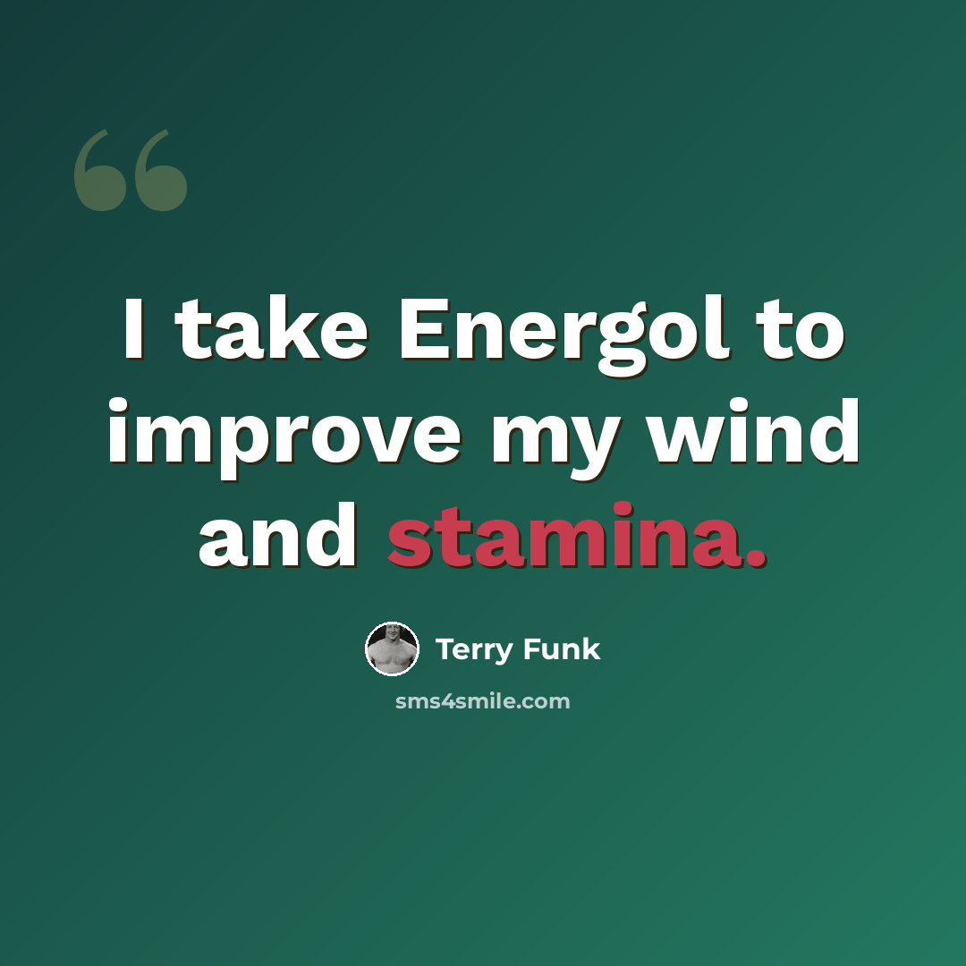 “I take Energol to improve my wind and stamina.” quote by Terry Funk