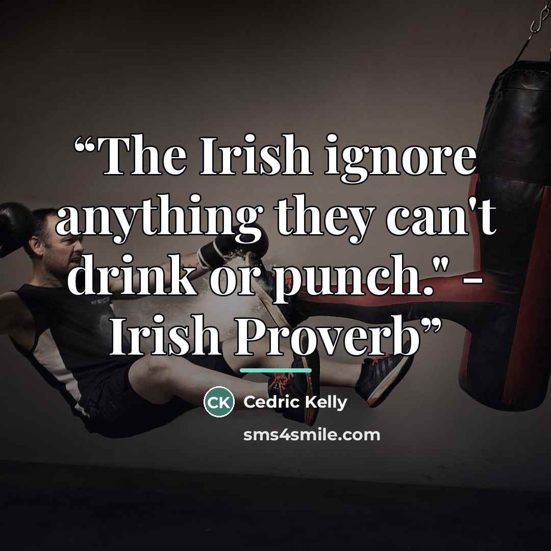 “The Irish ignore anything they can't drink or punch." - Irish Proverb” quote by Cedric Kelly