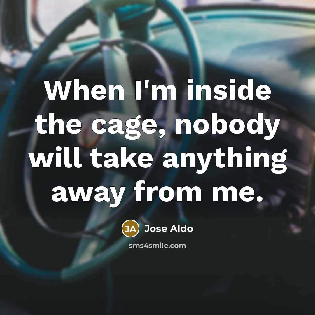 “When I'm inside the cage, nobody will take anything away from me.” quote by Jose Aldo