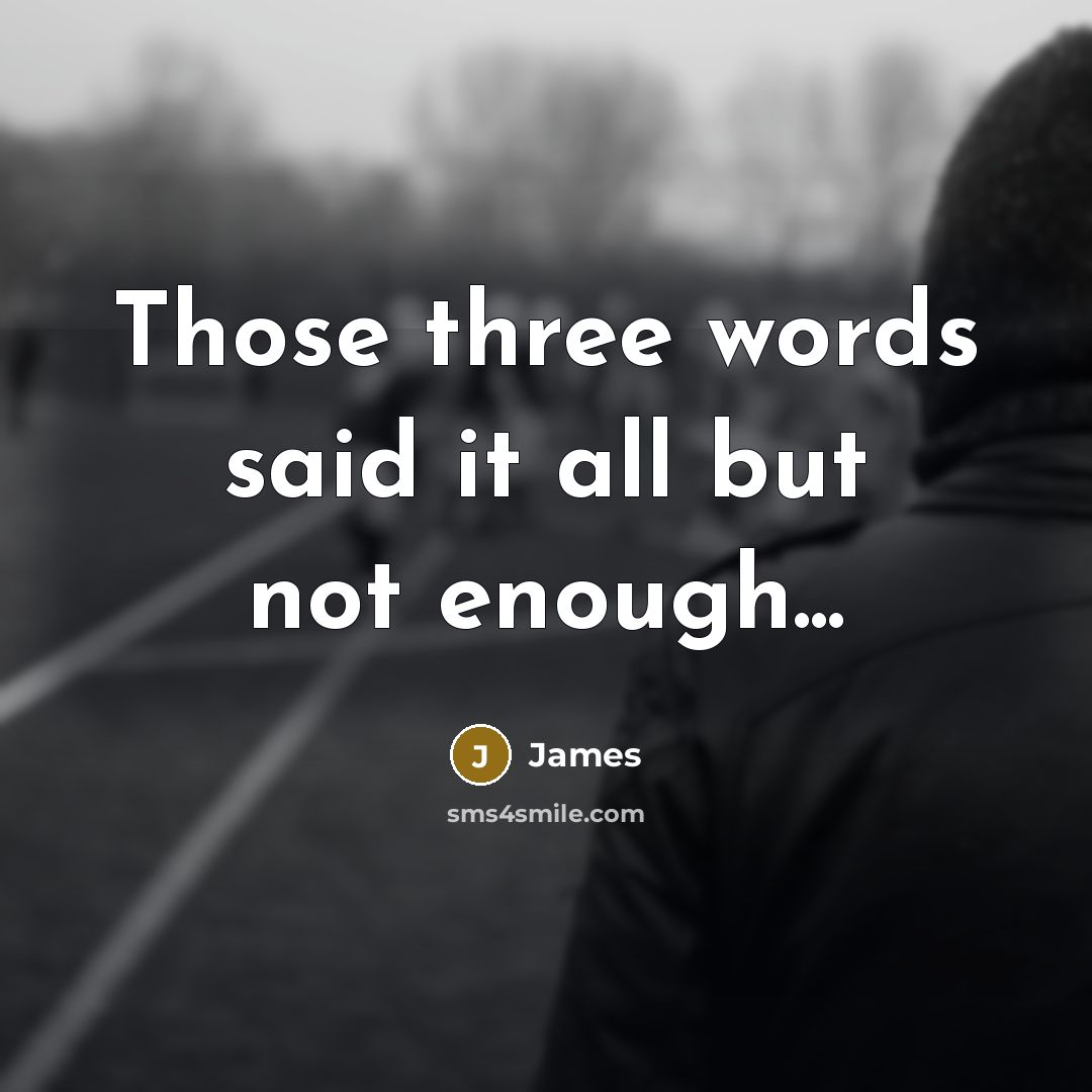 “Those three words said it all but not enough...” quote by James