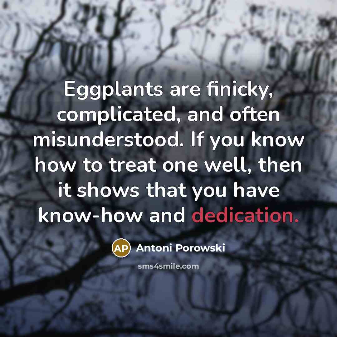 “Eggplants are finicky, complicated, and often misunderstood. If you know how to treat one well, then it shows that you have know-how and dedication.” quote by Antoni Porowski