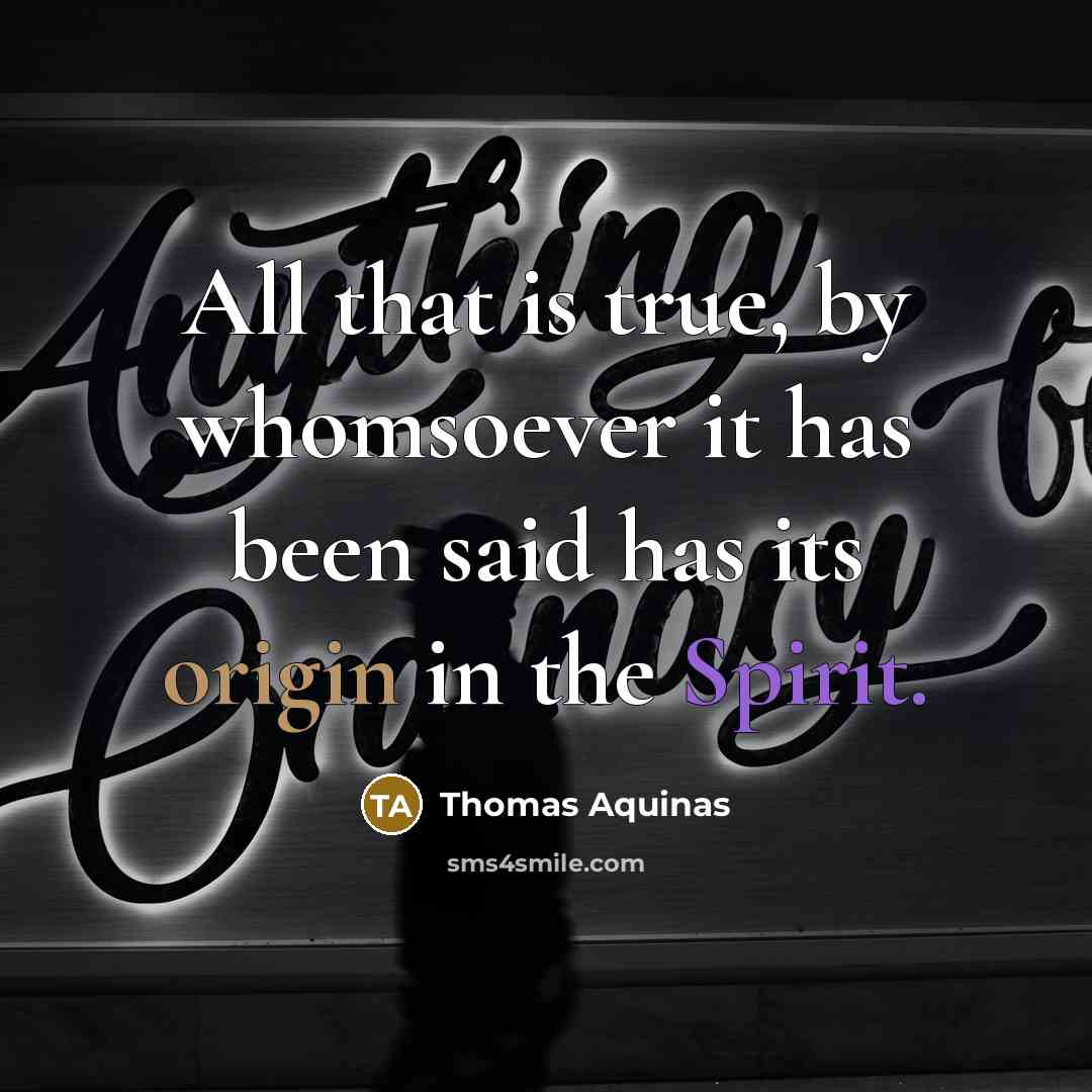 “All that is true, by whomsoever it has been said has its origin in the Spirit.” quote by Thomas Aquinas