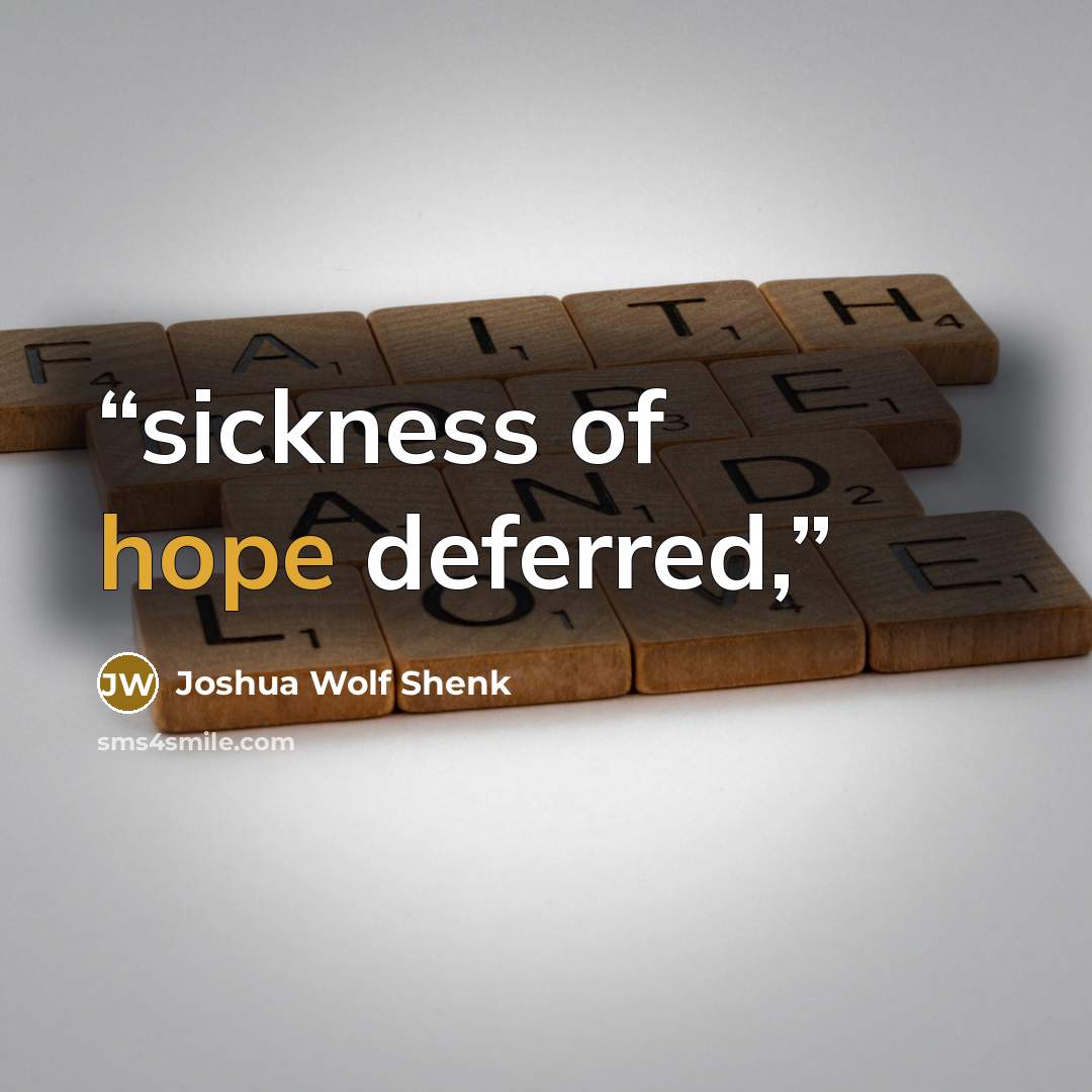 “sickness of hope deferred,” quote by Joshua Wolf Shenk