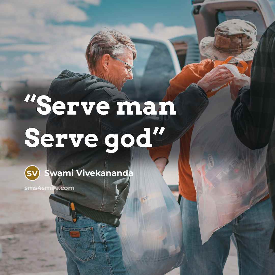 “Serve man Serve god” quote by Swami Vivekananda