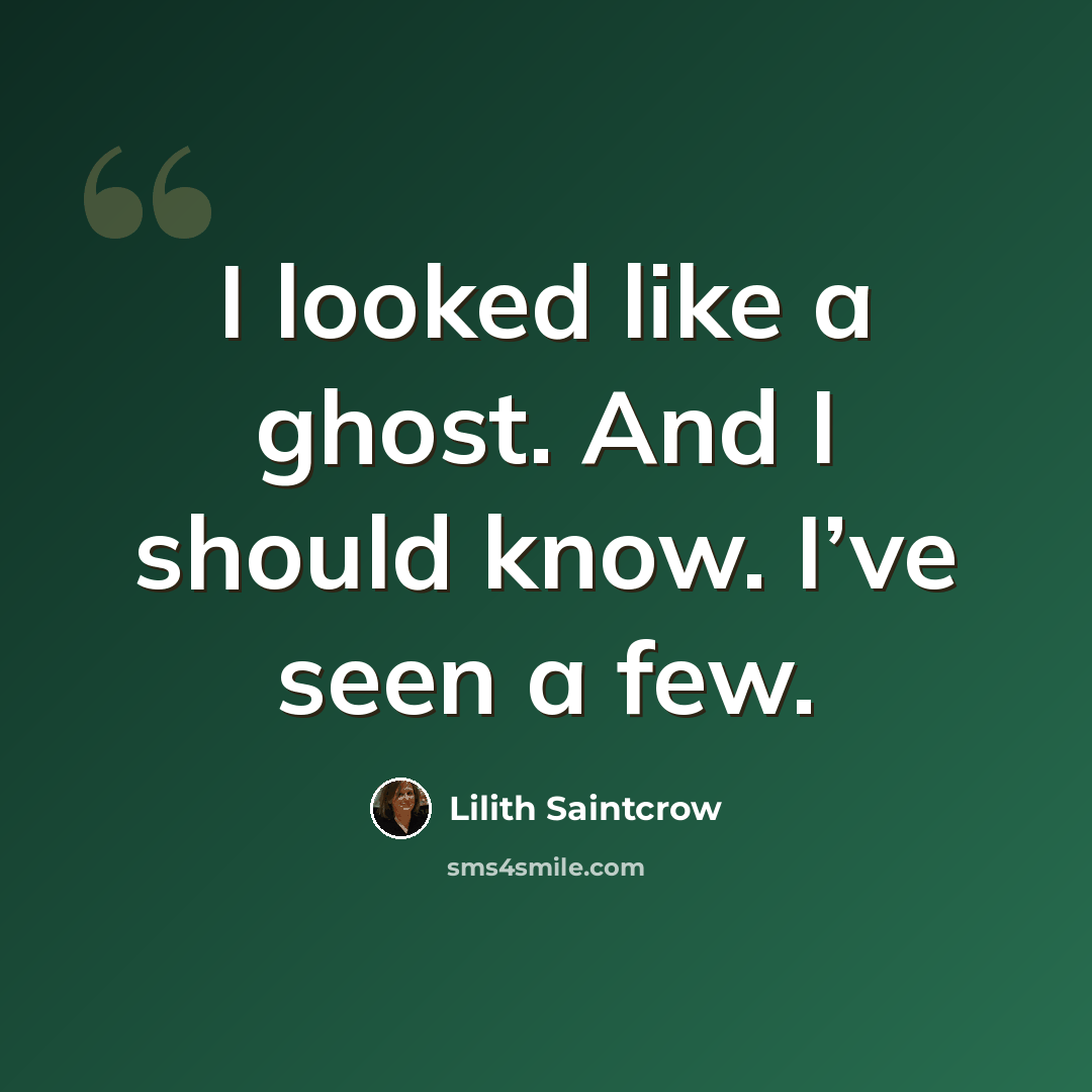 “I looked like a ghost. And I should know. I’ve seen a few.” quote by Lilith Saintcrow