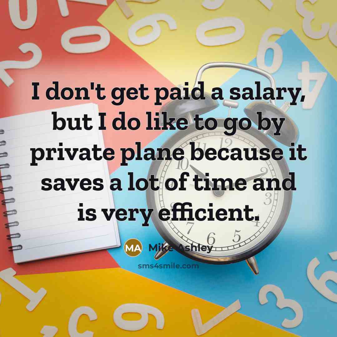 “I don't get paid a salary, but I do like to go by private plane because it saves a lot of time and is very efficient.” quote by Mike Ashley
