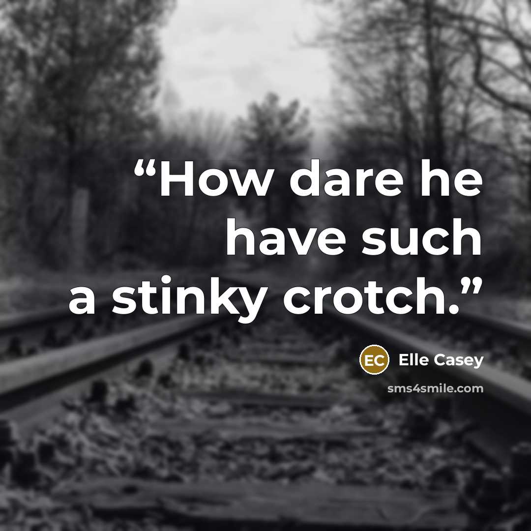 “How dare he have such a stinky crotch.” quote by Elle Casey
