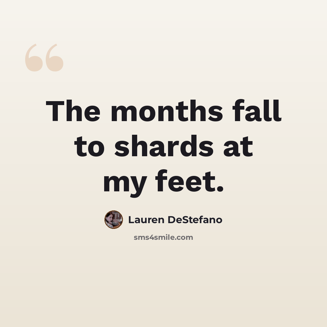 “The months fall to shards at my feet.” quote by Lauren DeStefano