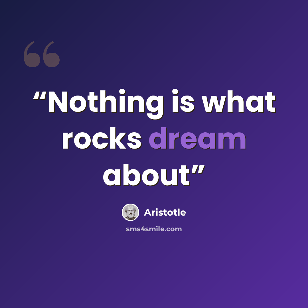 “Nothing is what rocks dream about” quote by Aristotle