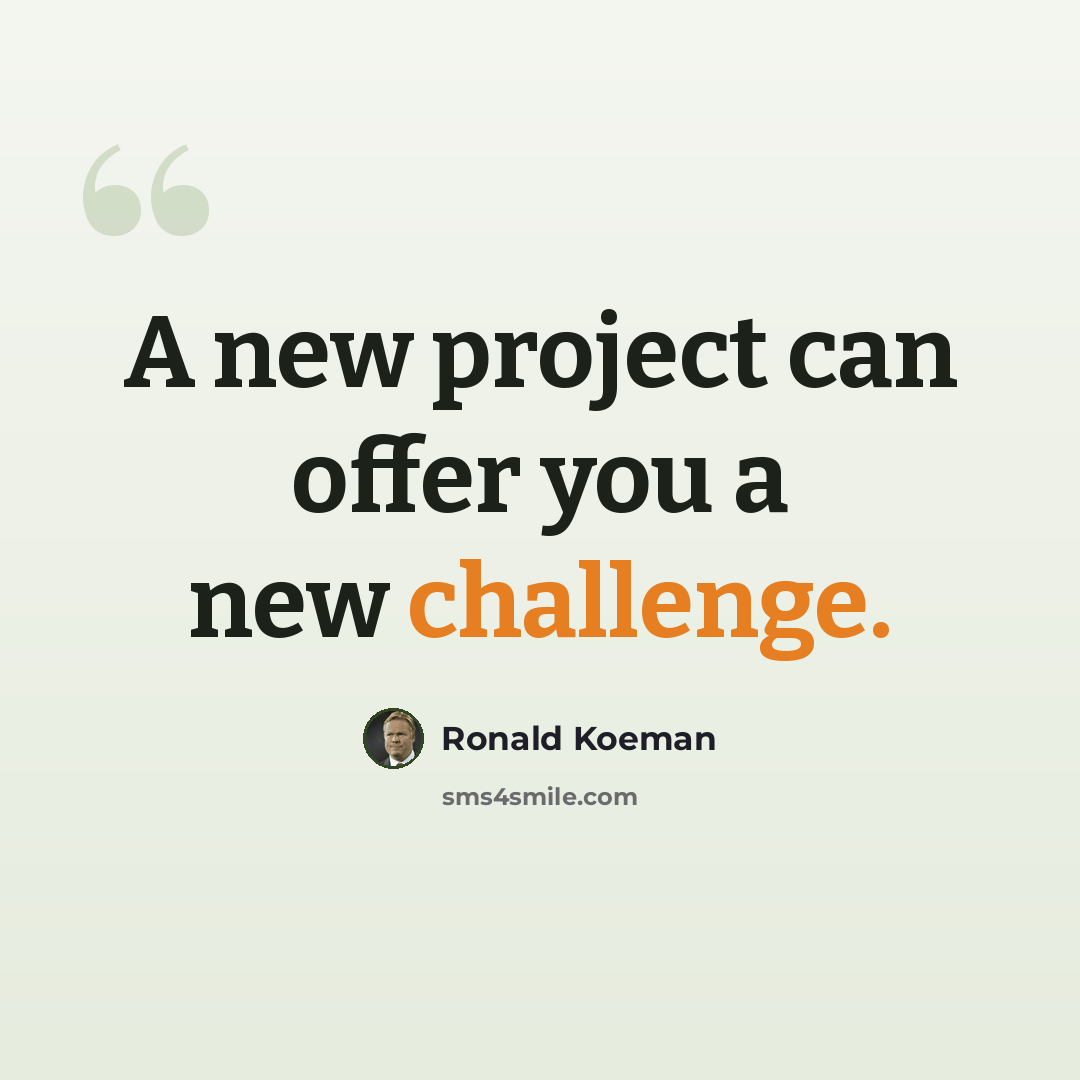 “A new project can offer you a new challenge.” quote by Ronald Koeman