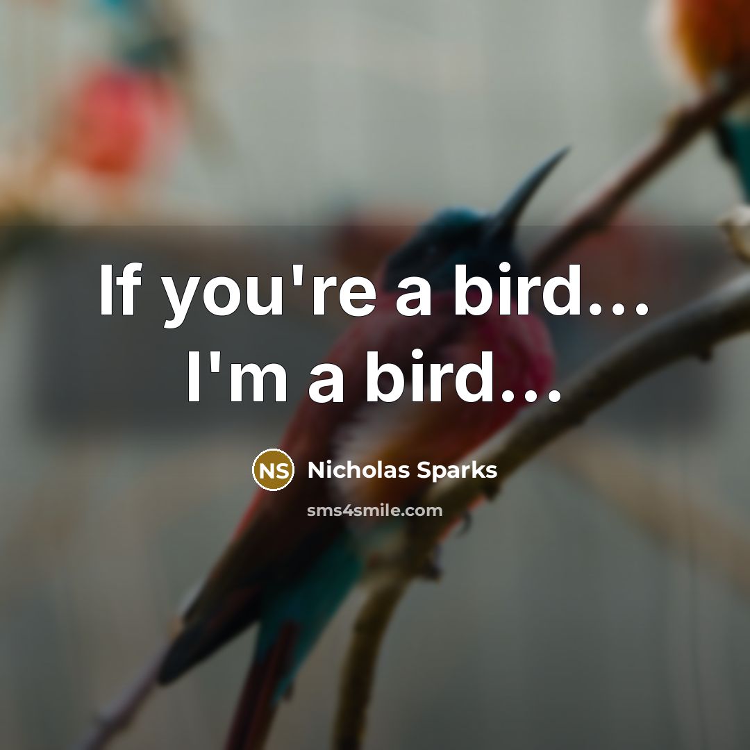 “If you're a bird... I'm a bird...” quote by Nicholas Sparks