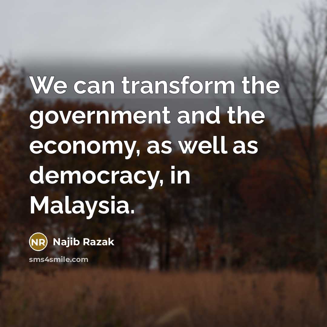 “We can transform the government and the economy, as well as democracy, in Malaysia.” quote by Najib Razak