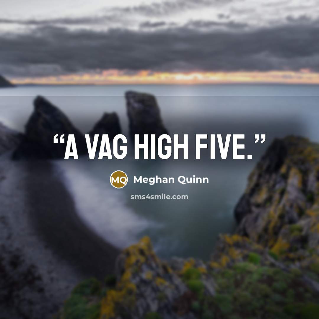 “A vag high five.” quote by Meghan Quinn