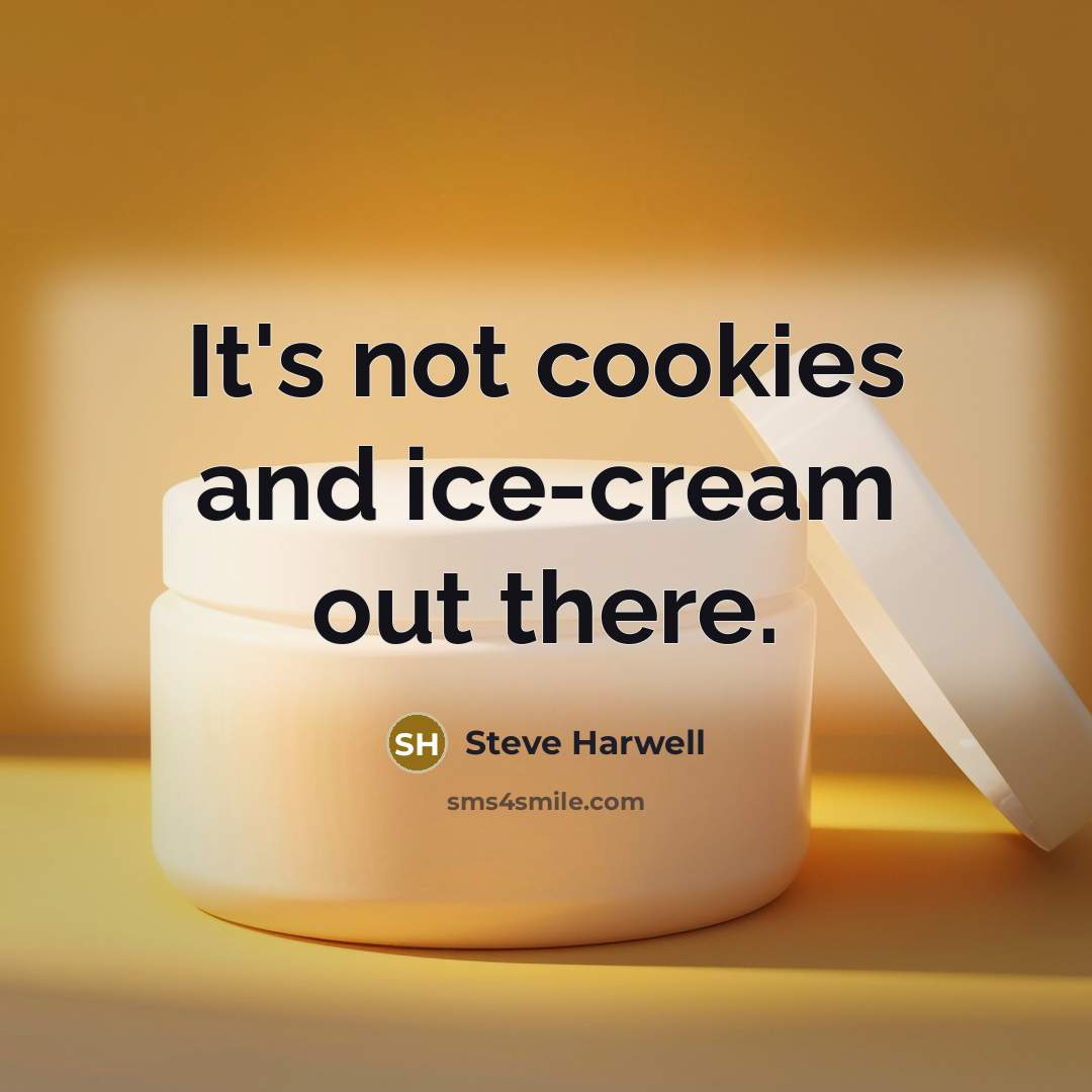 “It's not cookies and ice-cream out there.” quote by Steve Harwell