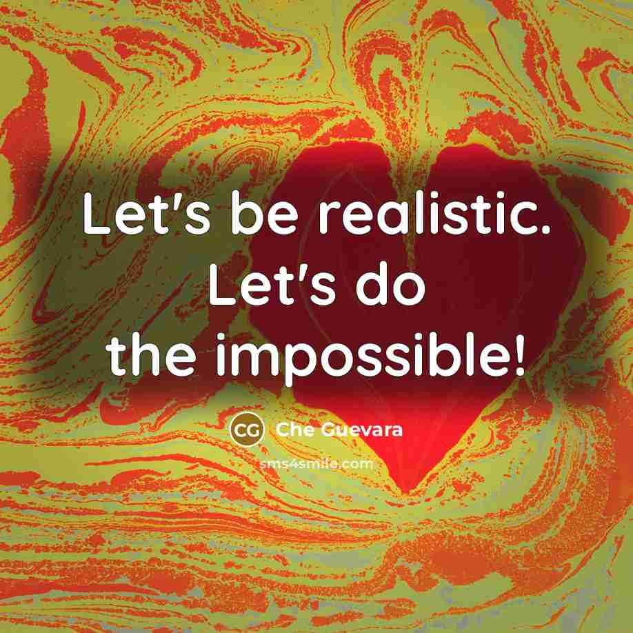 “Let's be realistic. Let's do the impossible!” quote by Che Guevara