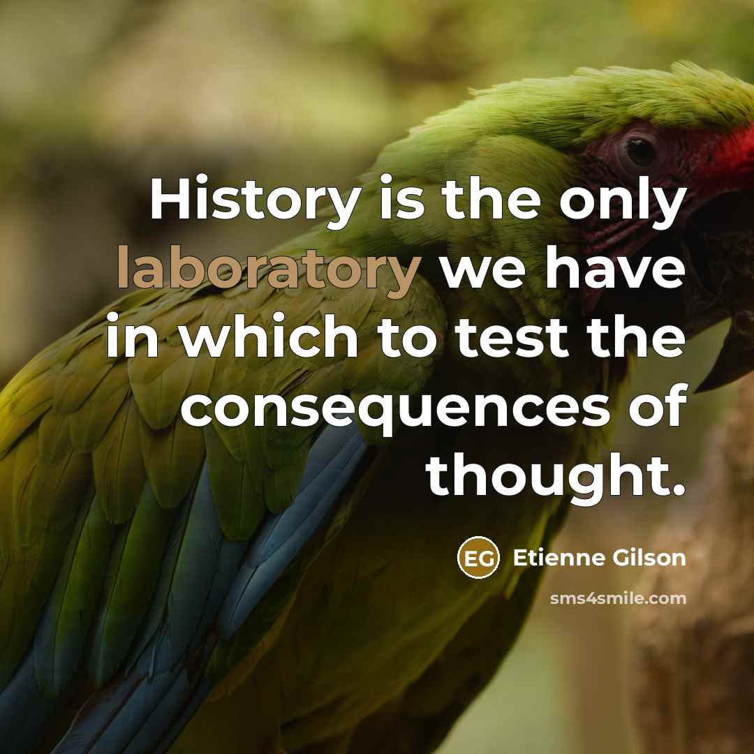 “History is the only laboratory we have in which to test the consequences of thought.” quote by Etienne Gilson