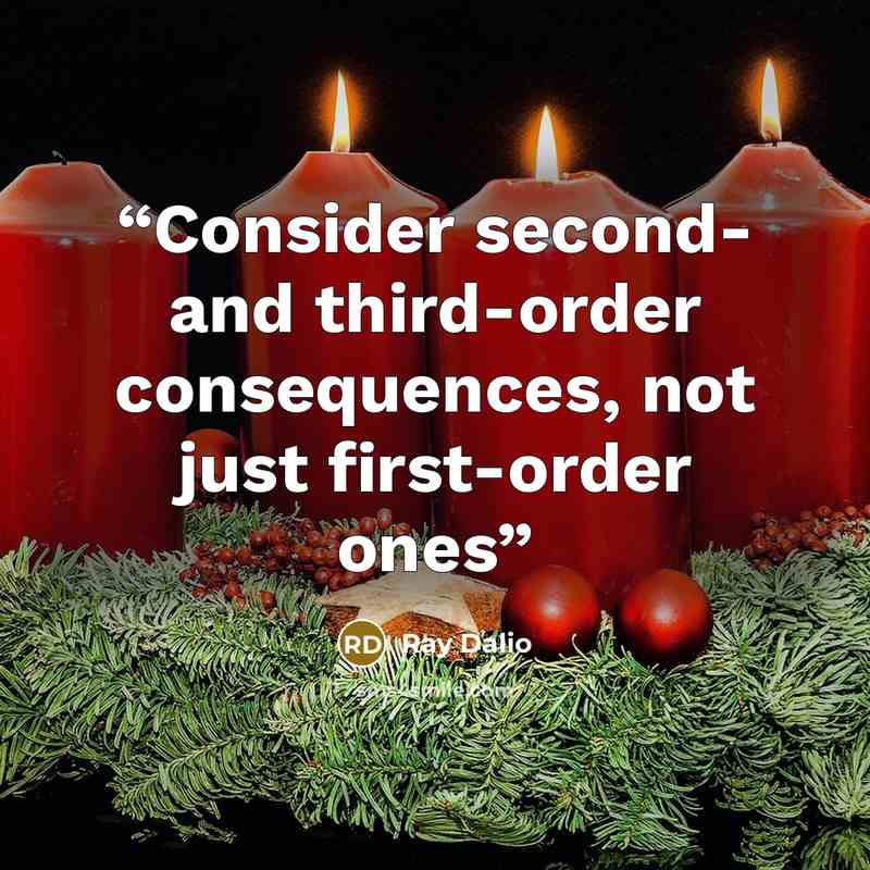 “Consider second- and third-order consequences, not just first-order ones” quote by Ray Dalio