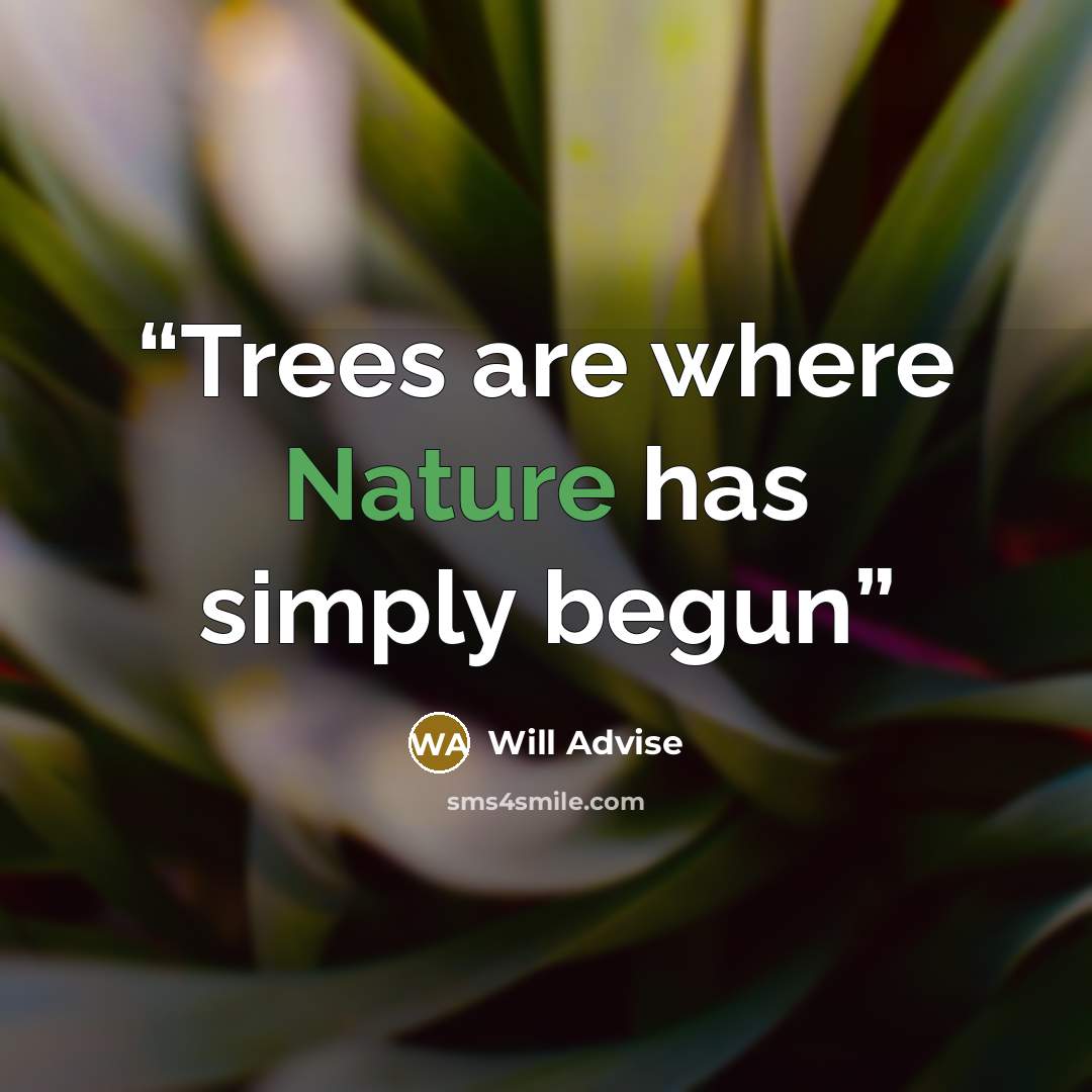 “Trees are where Nature has simply begun” quote by Will Advise