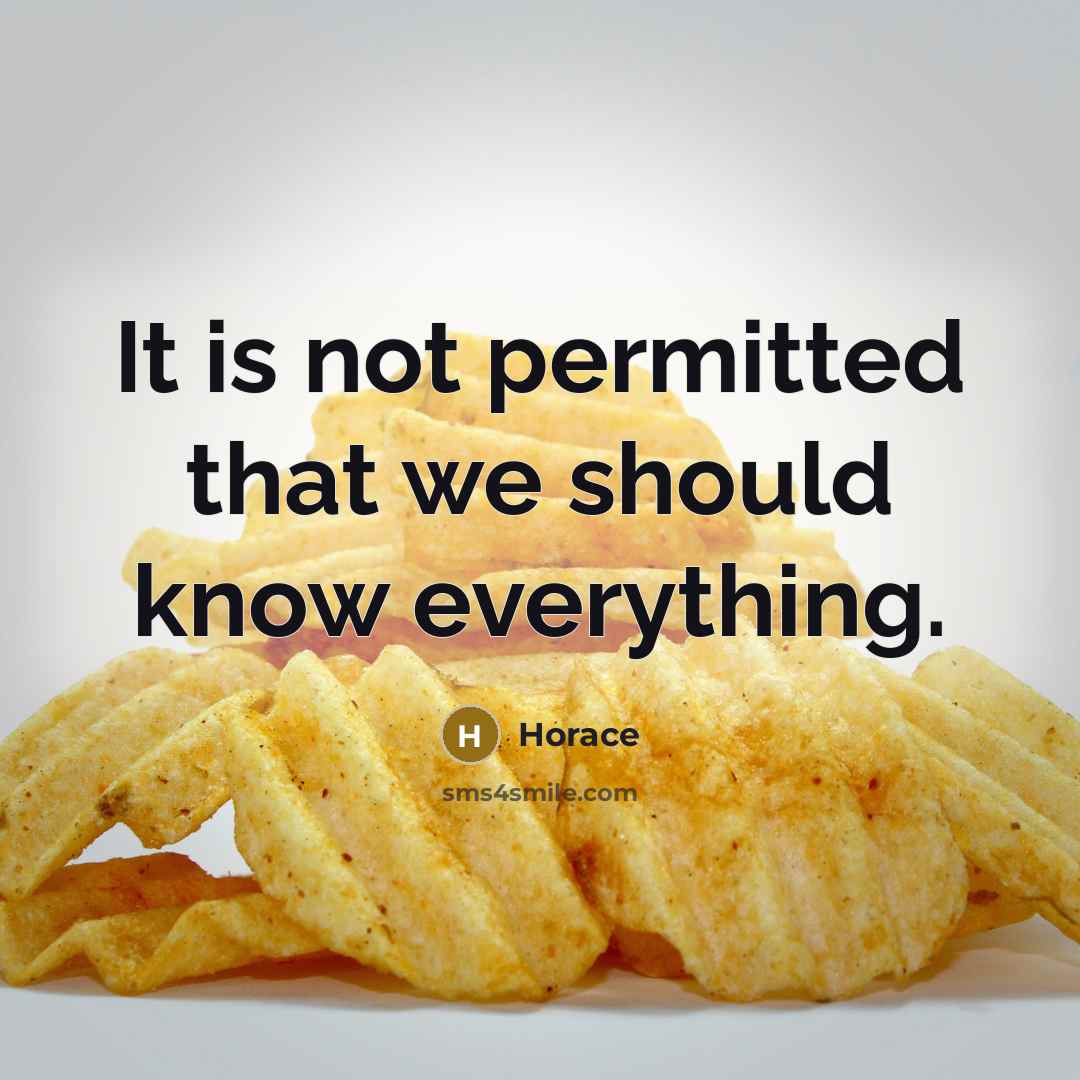 “It is not permitted that we should know everything.” quote by Horace