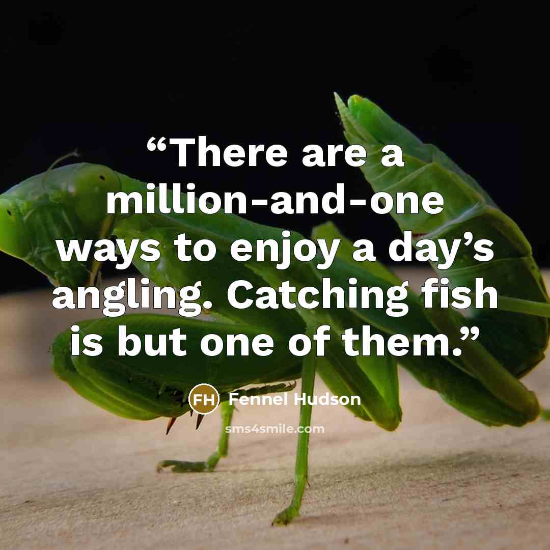 “There are a million-and-one ways to enjoy a day’s angling. Catching fish is but one of them.” quote by Fennel Hudson