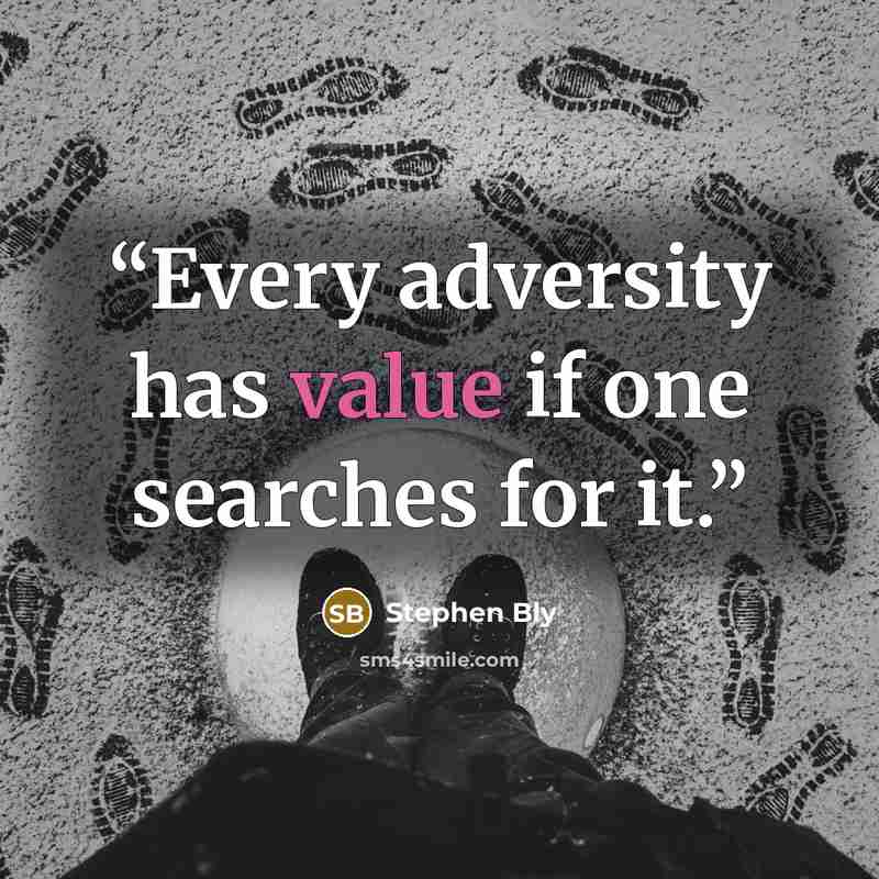 “Every adversity has value if one searches for it.” quote by Stephen Bly