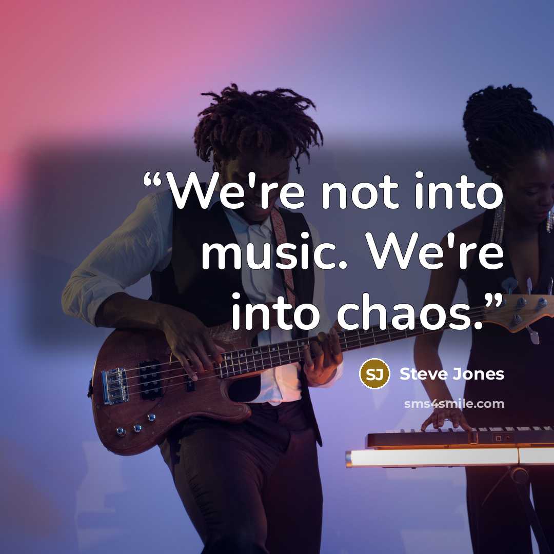“We're not into music. We're into chaos.” quote by Steve Jones