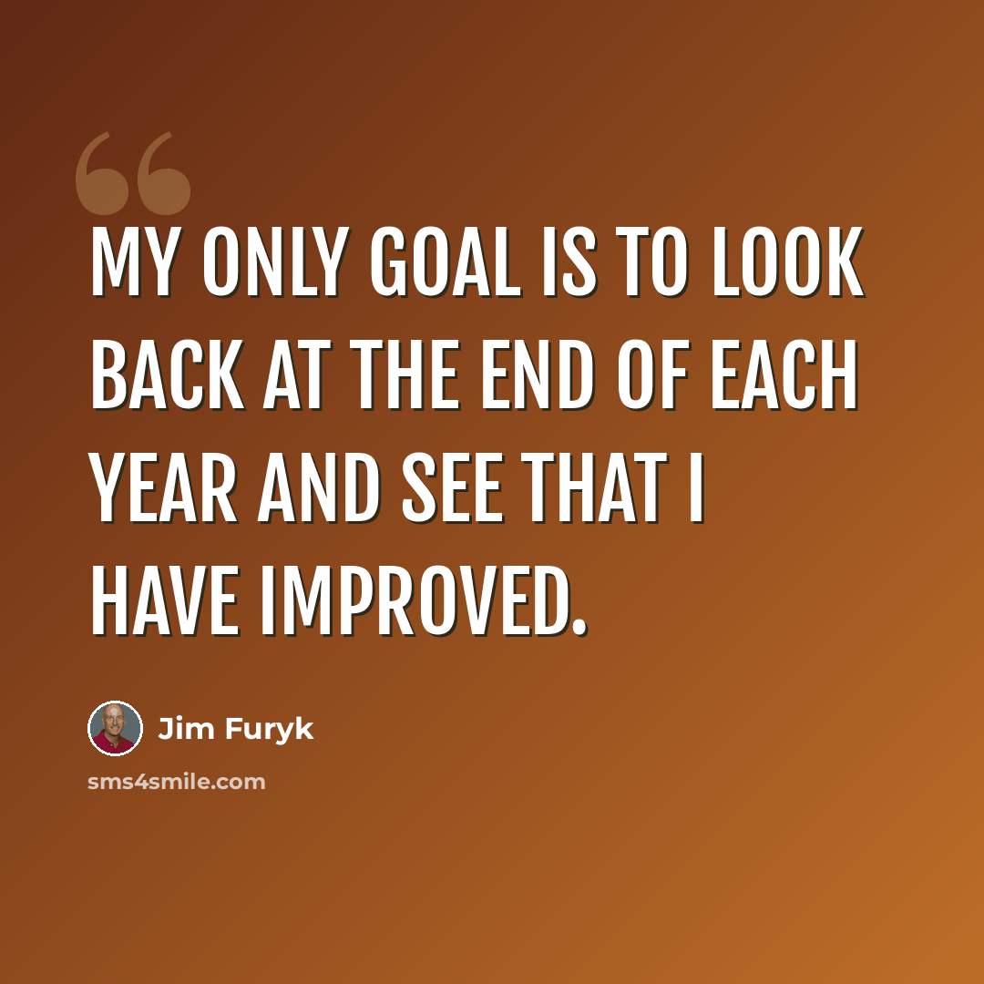 “My only goal is to look back at the end of each year and see that I have improved.” quote by Jim Furyk