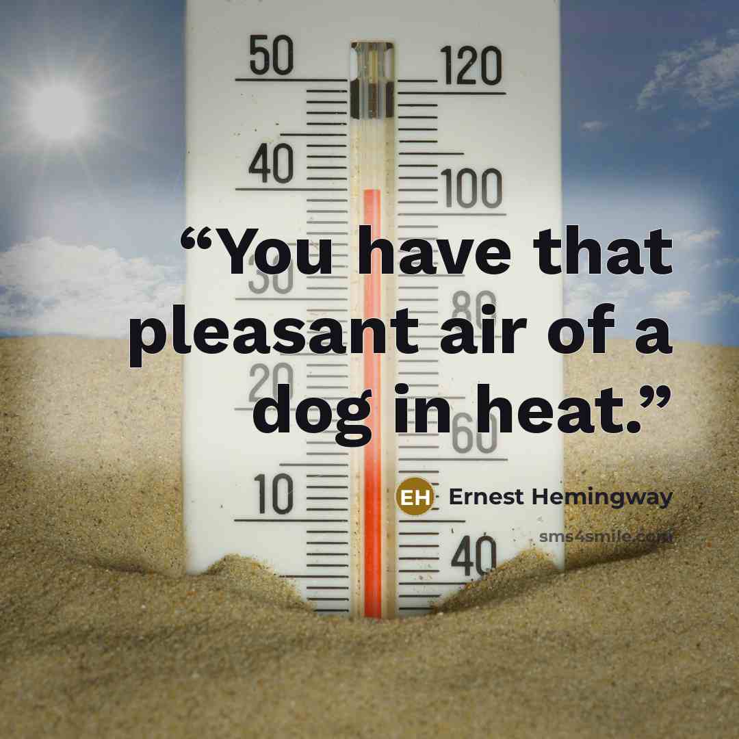 “You have that pleasant air of a dog in heat.” quote by Ernest Hemingway