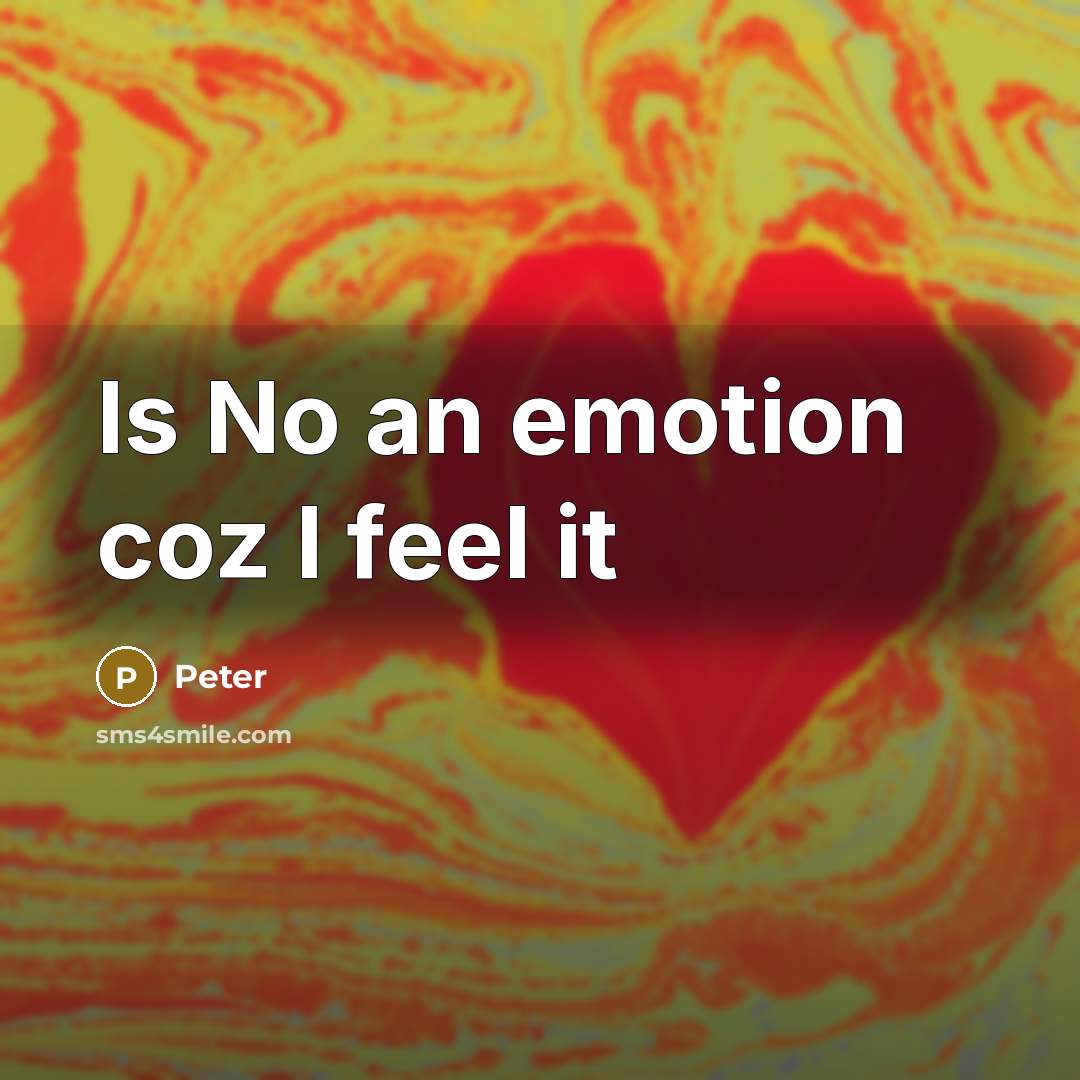 “Is No an emotion coz I feel it” quote by Peter