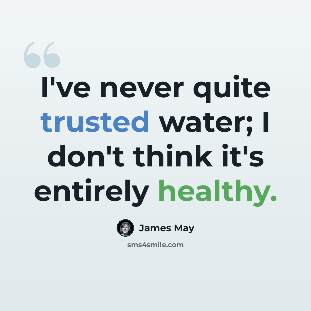 “I've never quite trusted water; I don't think it's entirely healthy.” quote by James May