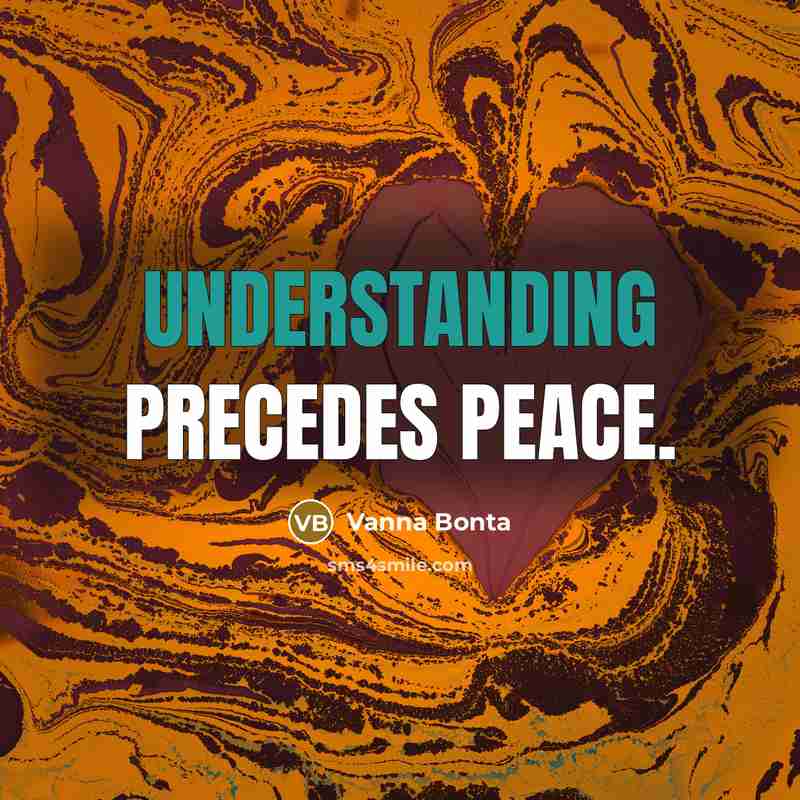 “Understanding precedes peace.” quote by Vanna Bonta