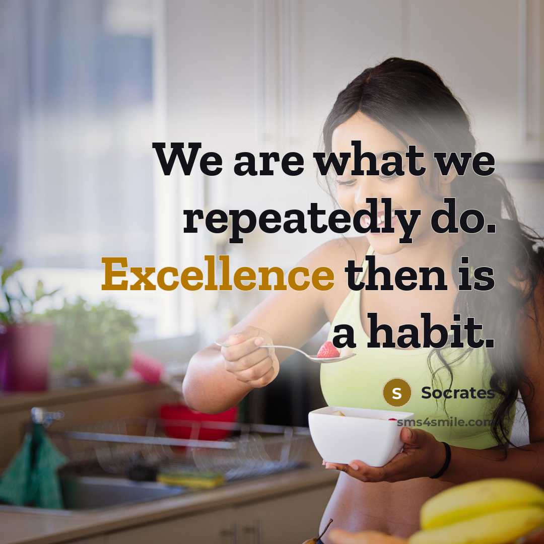 “We are what we repeatedly do. Excellence then is a habit.” quote by Socrates