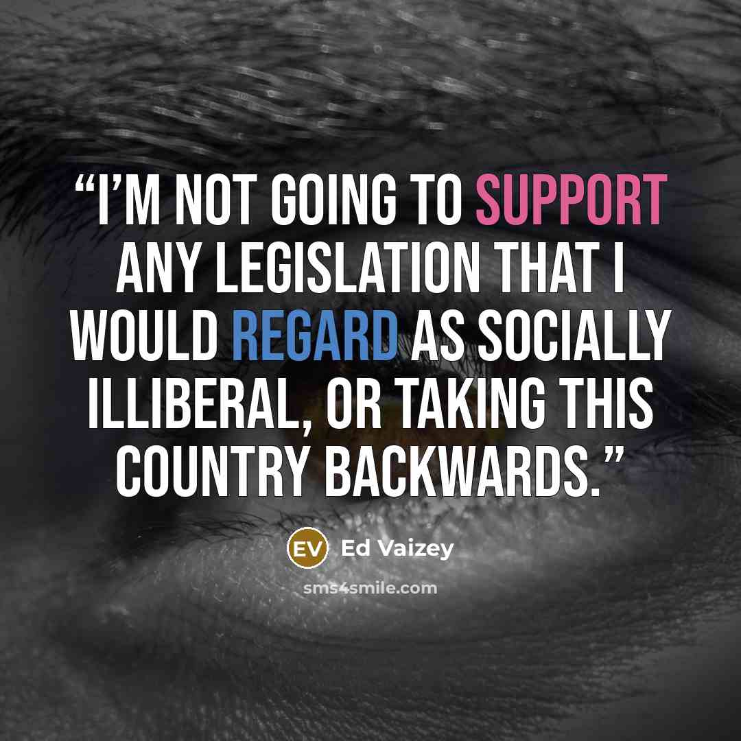 “I’m not going to support any legislation that I would regard as socially illiberal, or taking this country backwards.” quote by Ed Vaizey