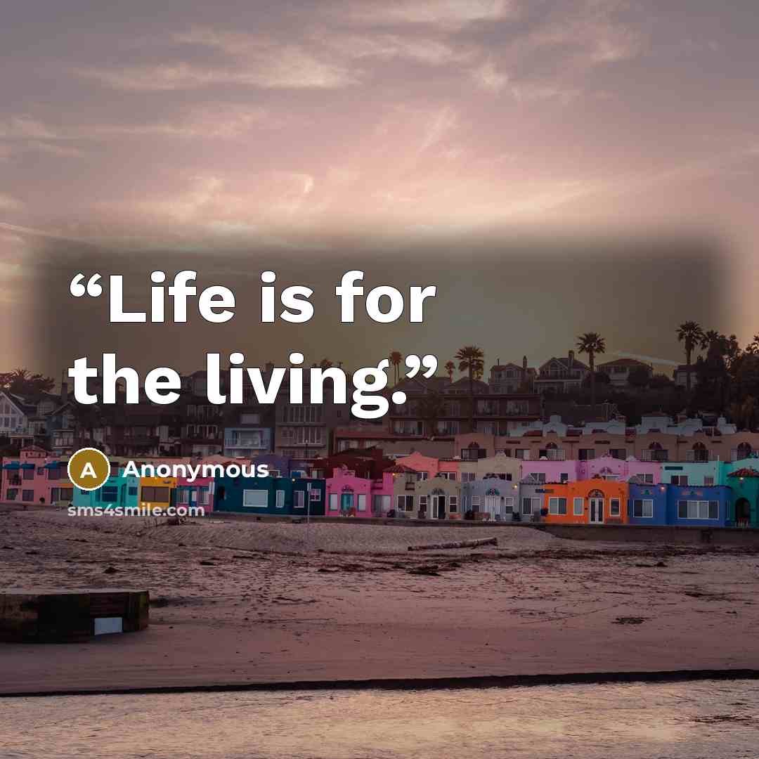 “Life is for the living.” quote by Anonymous