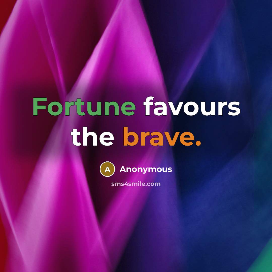 “Fortune favours the brave.” quote by Anonymous