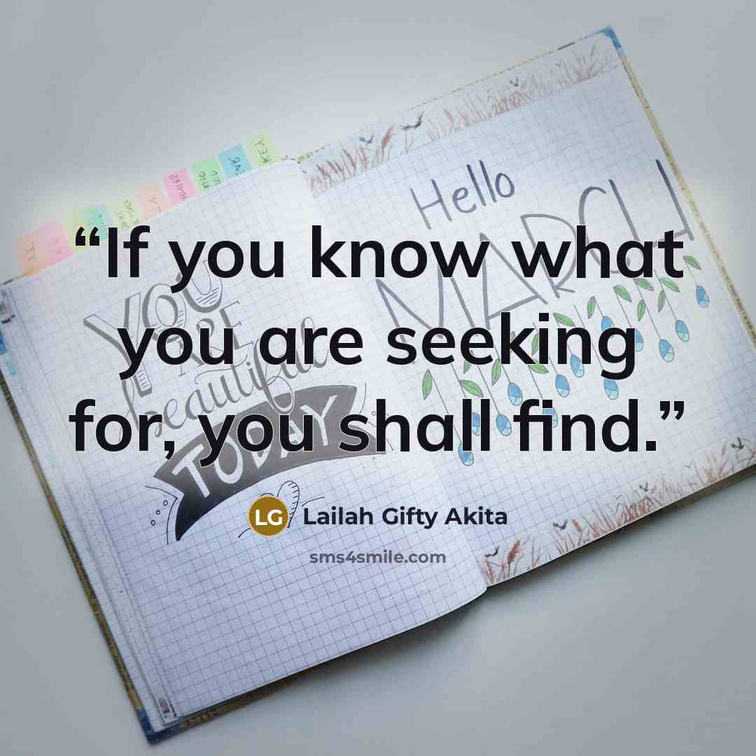 “If you know what you are seeking for, you shall find.” quote by Lailah Gifty Akita