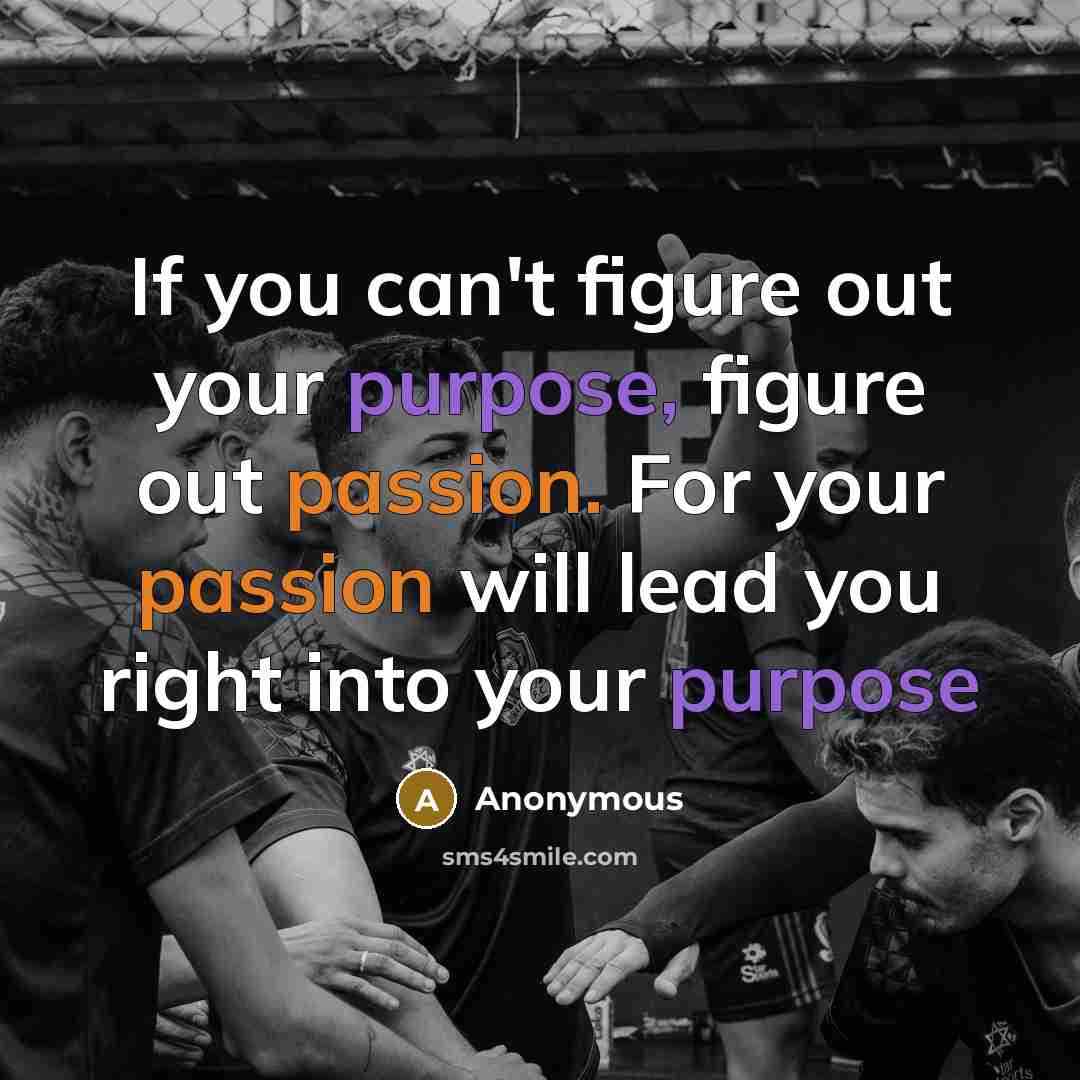 “If you can't figure out your purpose, figure out passion. For your passion will lead you right into your purpose” quote by Anonymous