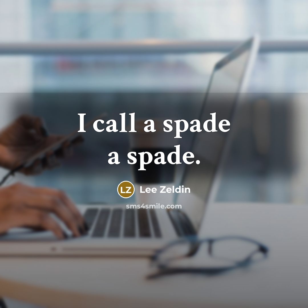 “I call a spade a spade.” quote by Lee Zeldin