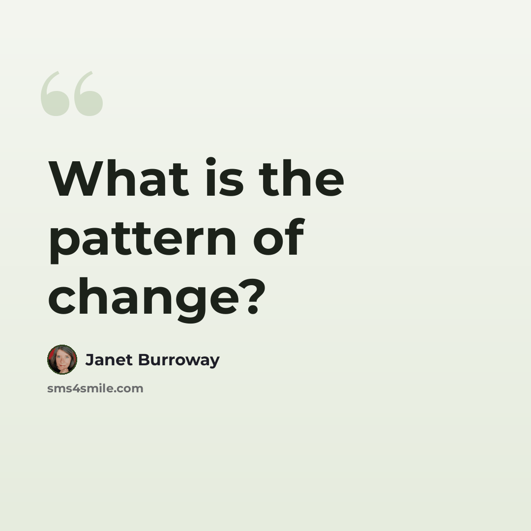“What is the pattern of change?” quote by Janet Burroway