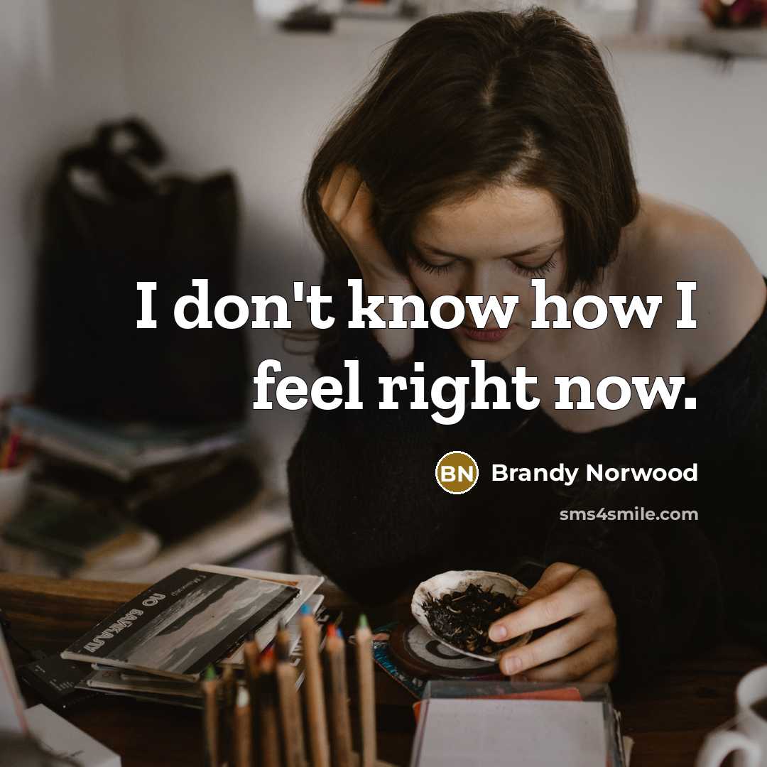 “I don't know how I feel right now.” quote by Brandy Norwood