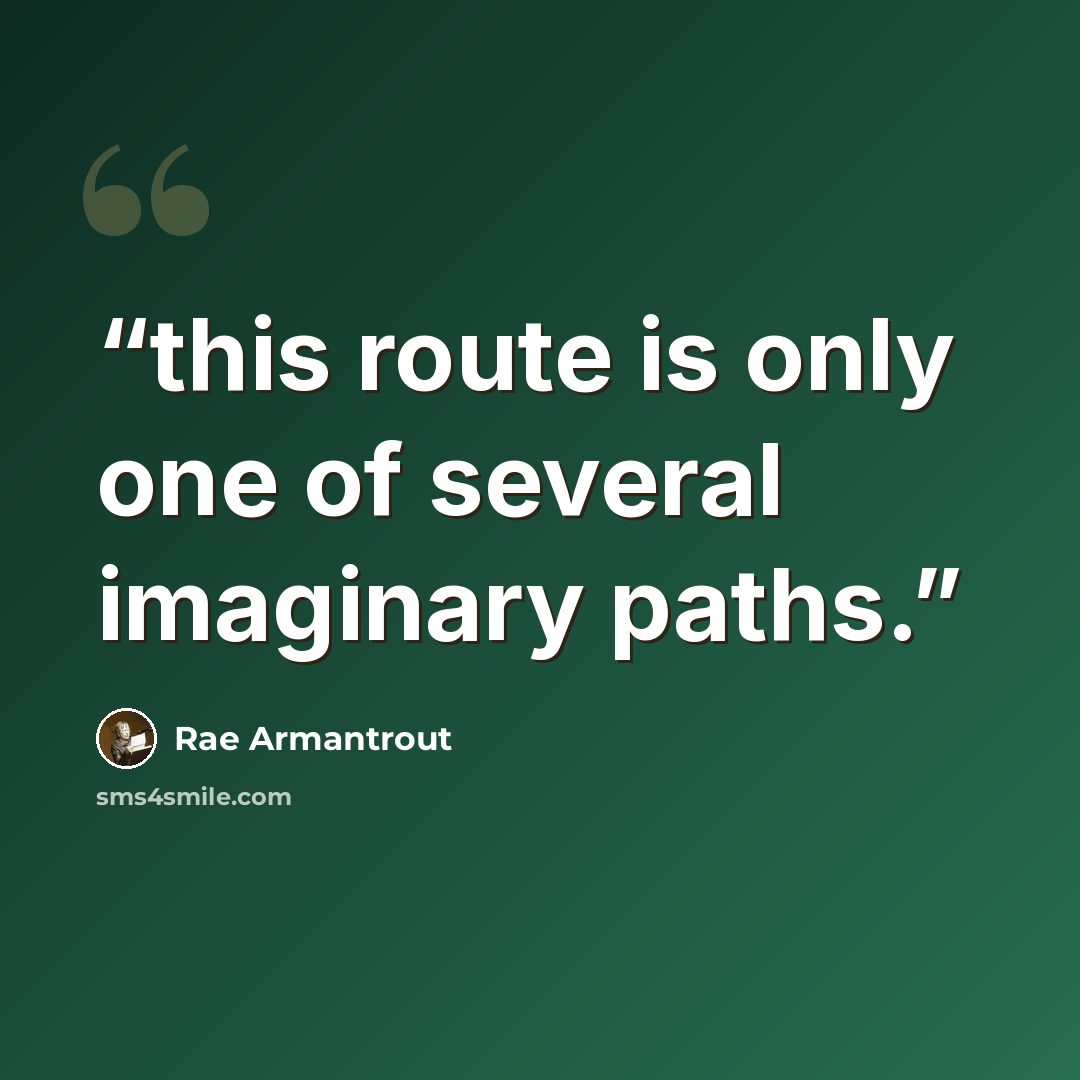 “this route is only one of several imaginary paths.” quote by Rae Armantrout