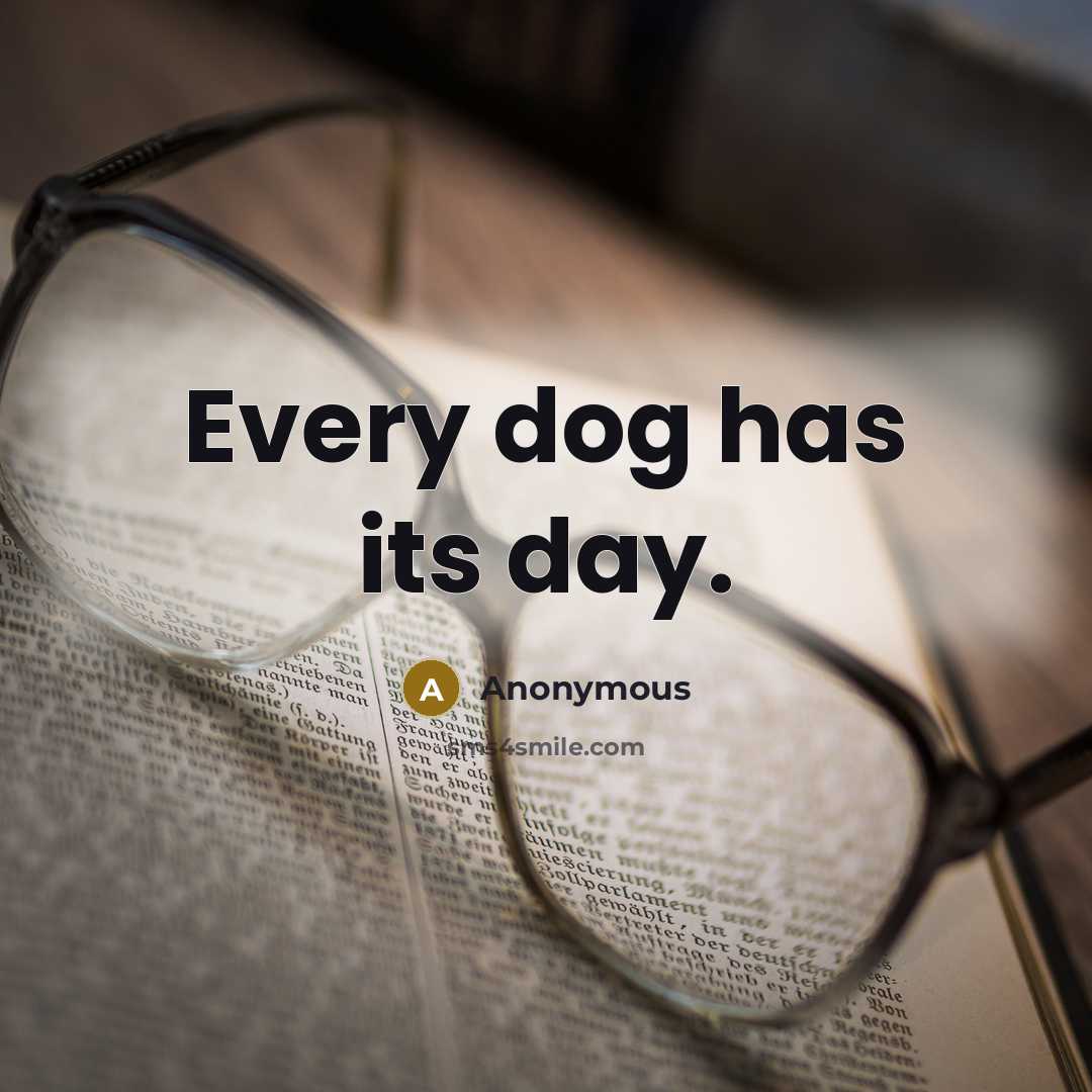 “Every dog has its day.” quote by Anonymous