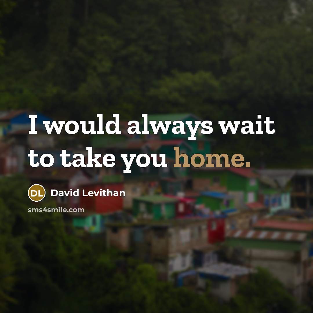 “I would always wait to take you home.” quote by David Levithan
