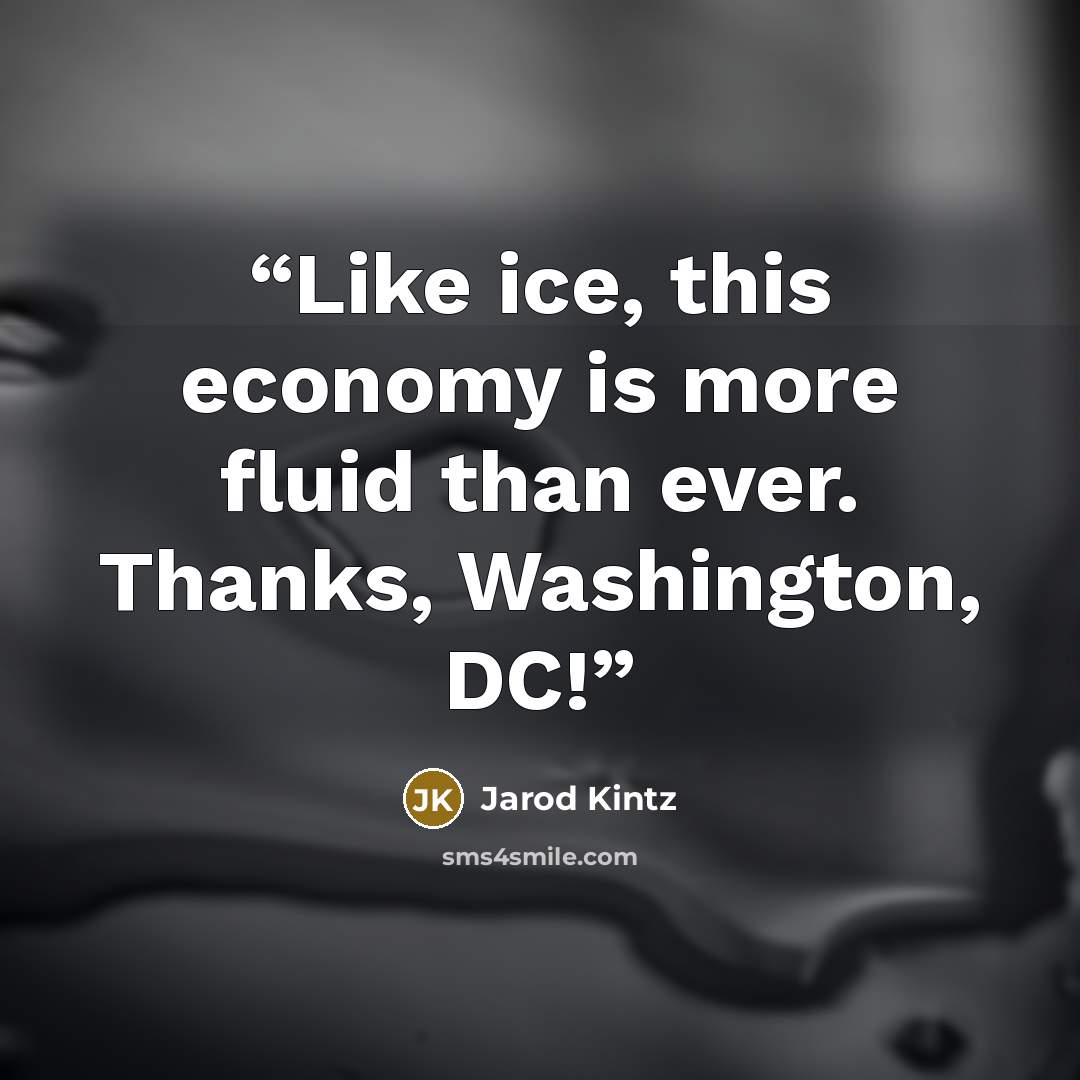 “Like ice, this economy is more fluid than ever. Thanks, Washington, DC!” quote by Jarod Kintz