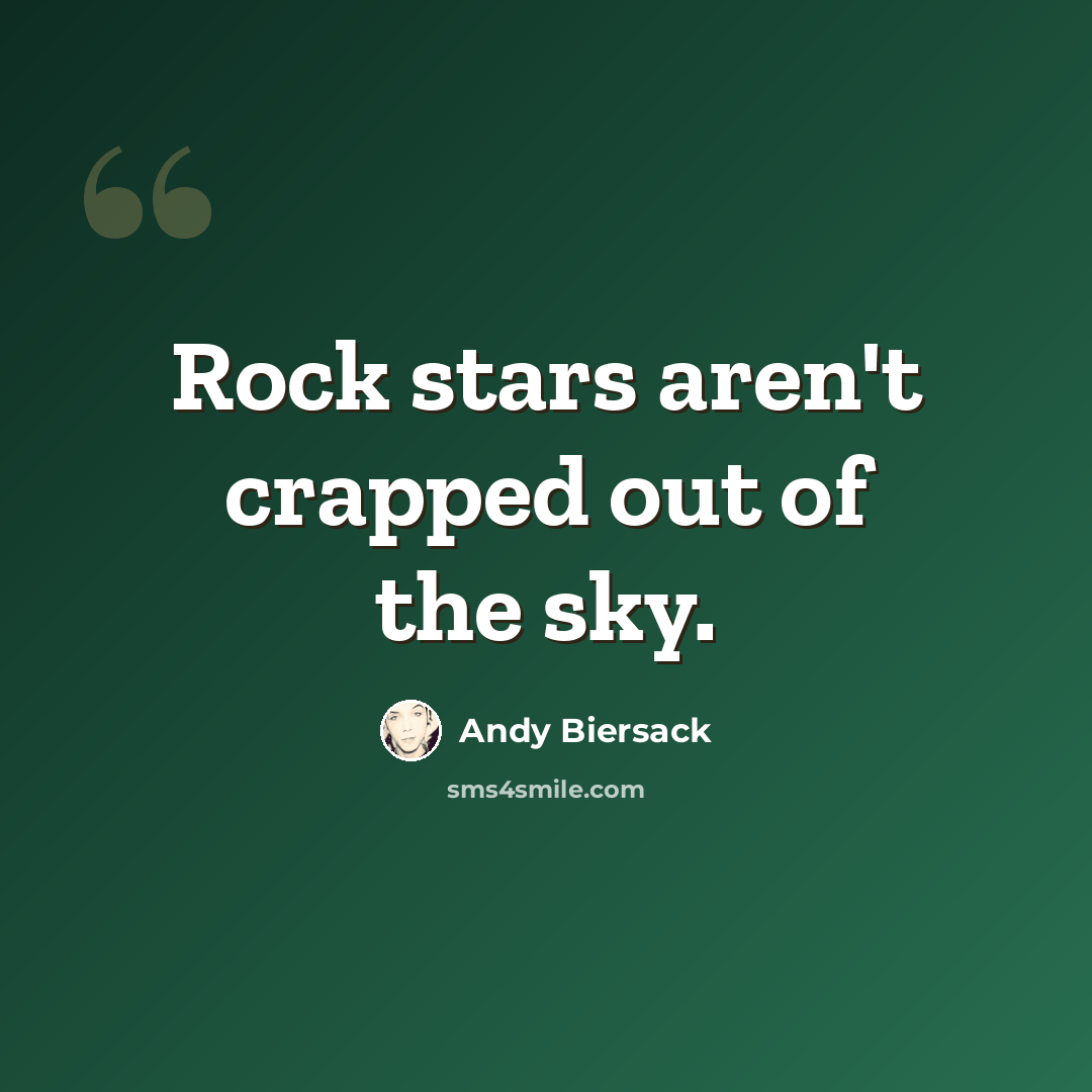 “Rock stars aren't crapped out of the sky.” quote by Andy Biersack